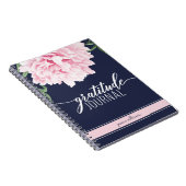 Gratitude Floral Peony Navy Journal Notitieboek (Rechterzijde)