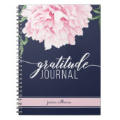 Gratitude Floral Peony Navy Journal Notitieboek (Voorkant)