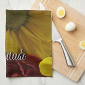 Gratitude Floral Yellow Daisy Photo Theedoek (Quarter Fold)