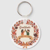 Gratitude Friends Wreath Icon | Thanksgiving Sleutelhanger (Voorkant)