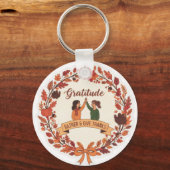 Gratitude Friends Wreath Icon | Thanksgiving Sleutelhanger (Voorkant)