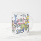 Gratitude Funny Cartoon Creatures Matglas Koffiemok (Voorkant rechts)