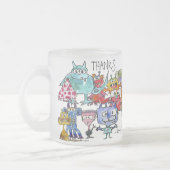 Gratitude Funny Cartoon Creatures Matglas Koffiemok (Links)