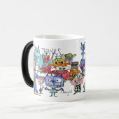 Gratitude Funny Cartoon Monster Morphing Mok (Voorkant links)