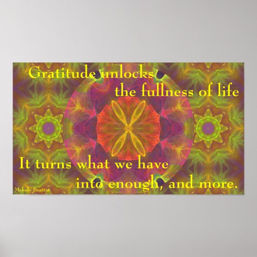"Gratitude ...Genoeg en meer" Poster (Voorkant)