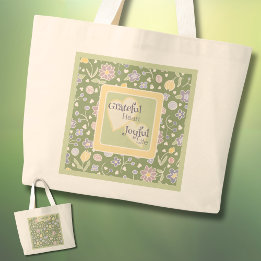 Gratitude Hart Levensvreugde Gepersonaliseerde Boo Grote Tote Bag