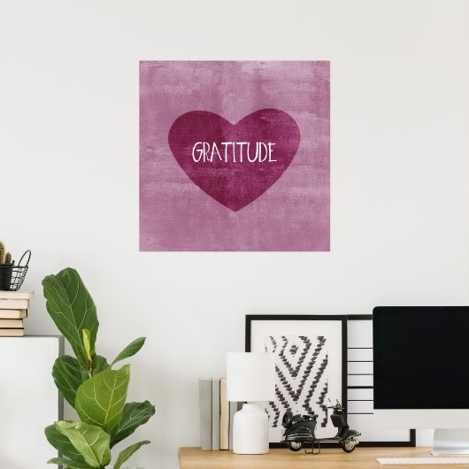 Gratitude Heart Poster (Thuiskantoor)
