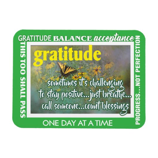 gratitude inspirational magnet magneet (Horizontaal)