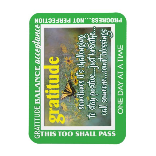gratitude inspirational magnet magneet (Verticaal)