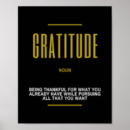 Gratitude Inspirerend citaat over succes Poster