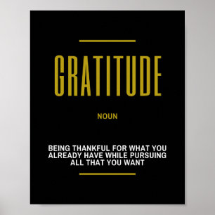 Gratitude Inspirerend citaat over succes Poster