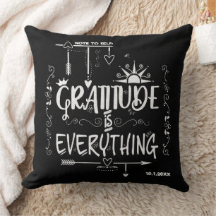 Gratitude is Alles-notitie voor Self Chalkboard Kussen