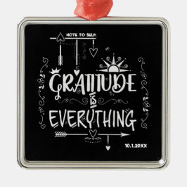 Gratitude is Alles-notitie voor Self Chalkboard Metalen Ornament
