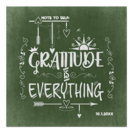 Gratitude is Alles-notitie voor Self Chalkboard Poster