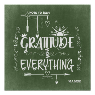 Gratitude is Alles-notitie voor Self Chalkboard Poster