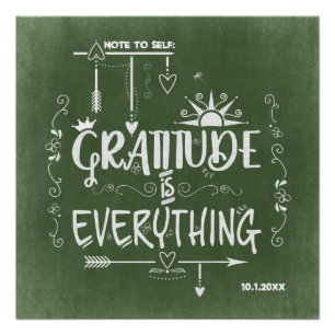 Gratitude is Alles-notitie voor Self Chalkboard Poster