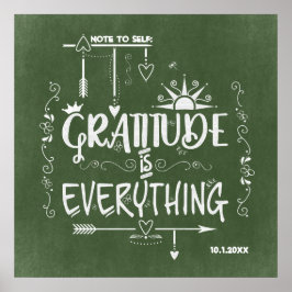 Gratitude is Alles-notitie voor Self Chalkboard Poster