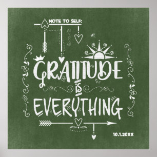 Gratitude is Alles-notitie voor Self Chalkboard Poster