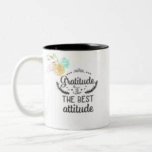 Gratitude is de beste houding tweekleurige koffiemok