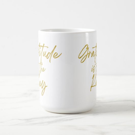 "Gratitude is de Key" 15oz koffie-Mok Koffiemok (Center)