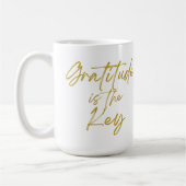 "Gratitude is de Key" 15oz koffie-Mok Koffiemok (Links)