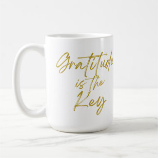 "Gratitude is de Key" 15oz koffie-Mok Koffiemok