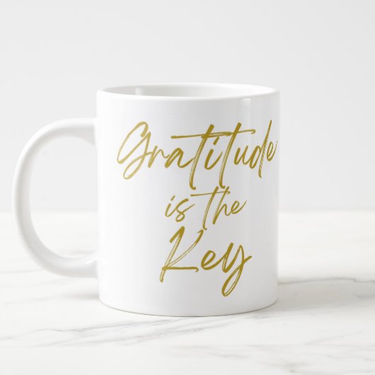 Gratitude is de Key 20 oz Jumbo Mok (Links)