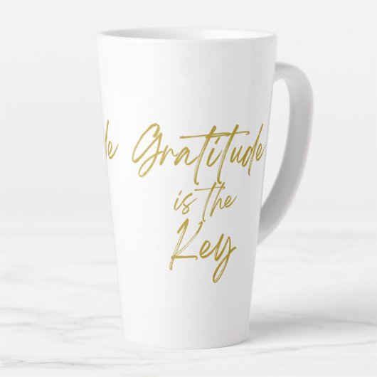 Gratitude is de Key Tall Latte Mok (Rechterhoek)