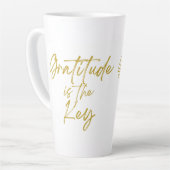 Gratitude is de Key Tall Latte Mok (Linkerhoek)