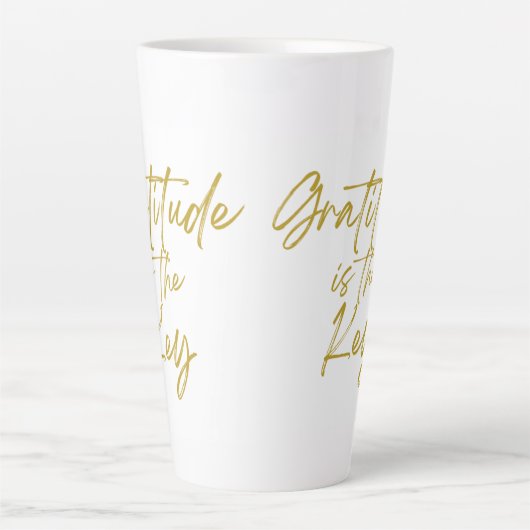 Gratitude is de Key Tall Latte Mok (Voorkant)