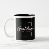 Gratitude is Love Multiplied Tweekleurige Koffiemok (Links)