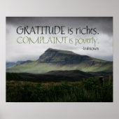 Gratitude is Riches Poster (Voorkant)