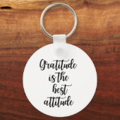 Gratitude Is the Best Attitude Inspirational Quote Sleutelhanger (Voorkant)