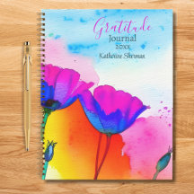 Gratitude Journaal Aquarel Bloemen Papavers