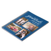 Gratitude Journal 4 Fotocollage op Blauw Notitieboek (Linkerzijde)