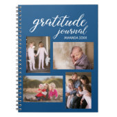 Gratitude Journal 4 Fotocollage op Blauw Notitieboek (Voorkant)