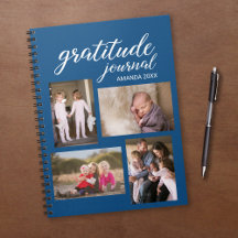 Gratitude Journal 4 Fotocollage op Blauw