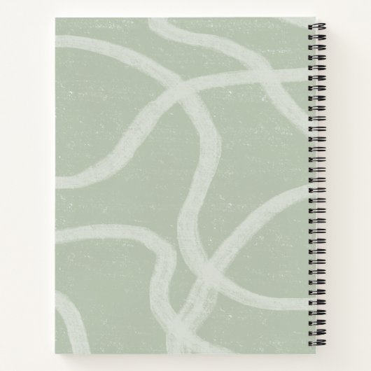 Gratitude Journal, aangepaste naam Green Sage Whit Notitieboek (Achterkant)