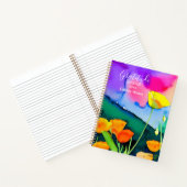 Gratitude Journal Aquarel Bloemen Poppen Roze Notitieboek (Binnen)