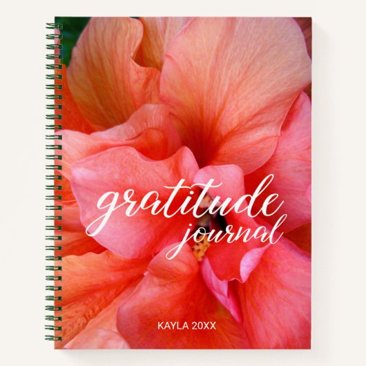 Gratitude Journal Beauful Flower en aangepaste naa Notitieboek (Voorkant)
