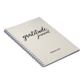Gratitude Journal Beige Faux Canvas Notitieboek (Rechterzijde)