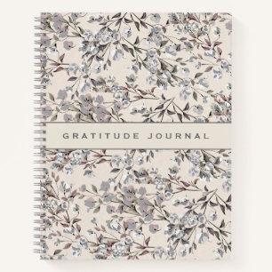 Gratitude Journal  Beige linnen Floral Notitieboek