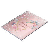 Gratitude journal blush roze floral Silver gliter Notitieboek (Linkerzijde)