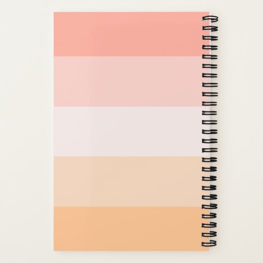 Gratitude Journal blush roze striped scriptnaam Notitieboek (Achterkant)