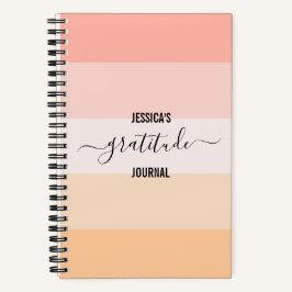Gratitude Journal blush roze striped scriptnaam Notitieboek