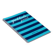 Gratitude Journal Bold Blue Stripes met naam Notitieboek (Rechterzijde)