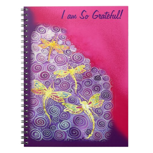 Gratitude Journal: Dragonfly Afbeelding zijde Cyn Notitieboek (Voorkant)