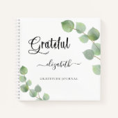 Gratitude journal eucalyptus greenery script notitieboek (Voorkant)