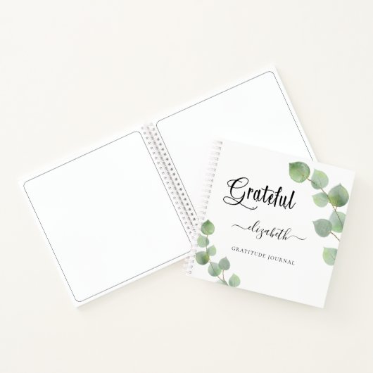 Gratitude journal eucalyptus greenery script notitieboek (Binnen)