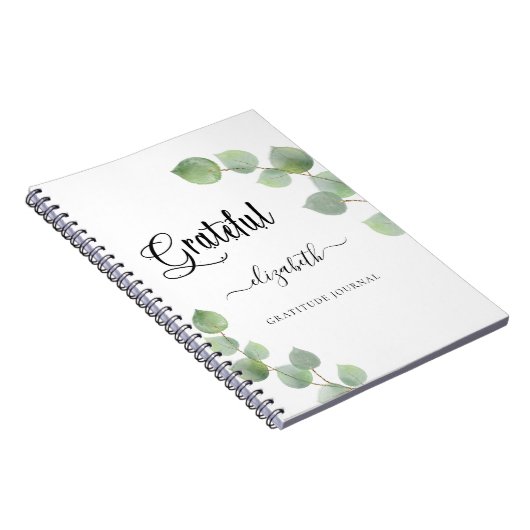 Gratitude journal eucalyptus greenery script notitieboek (Rechterzijde)